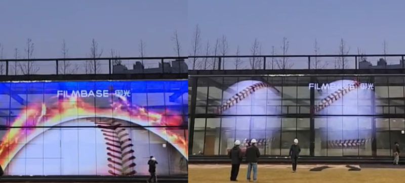 Media glass has transformed the visual experience throughout a South Korean baseball stadium